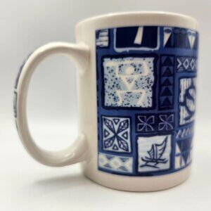 Islander Group Tapa Honu Ceramic Mug 12oz Aloha Petroglyph Turtle Canoe Hawaiian